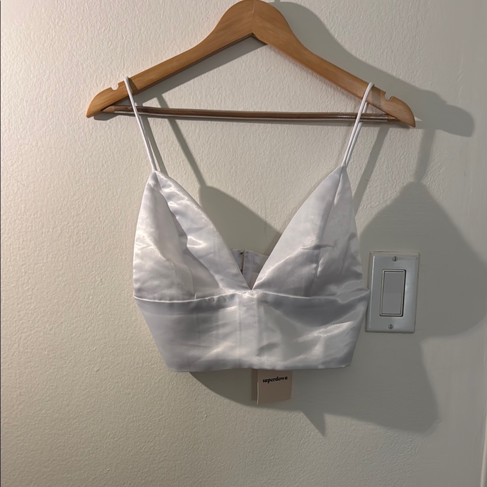 Superdown white bralette top